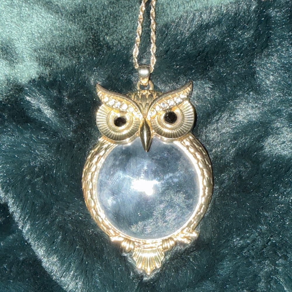 Owl 6 Times Magnifier Magnifying Glass‎ Pendant Necklace.